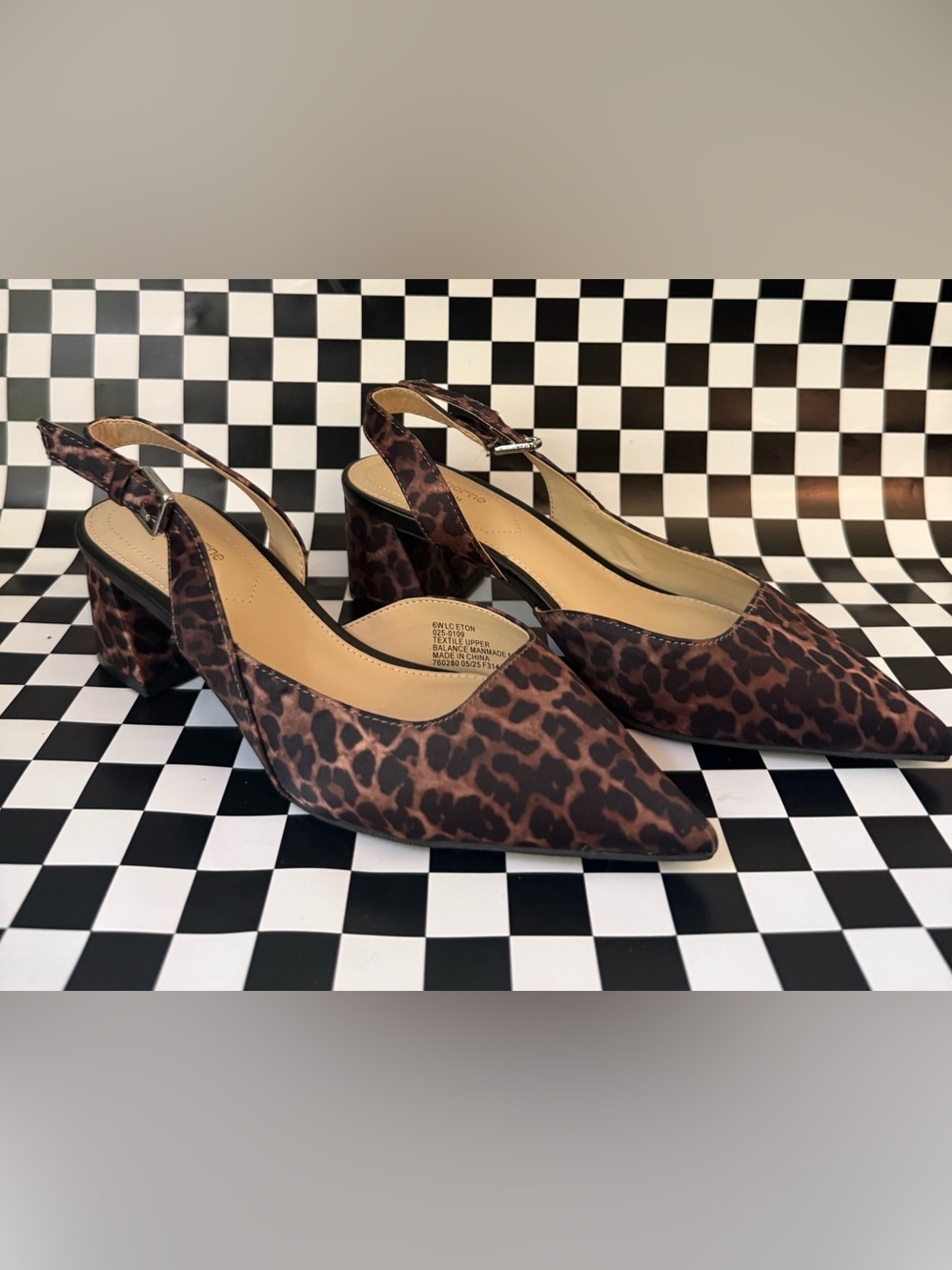 Liz Claiborne Leopard-Print Slingback Block Heel Pumps - Brown/Black
